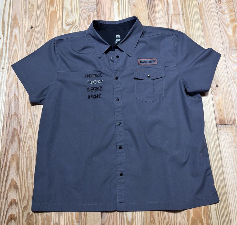 BRP Racing Shirt Team Can-Am Heavyweight Short Sleeve Snap Up Pocket Mens 3XL